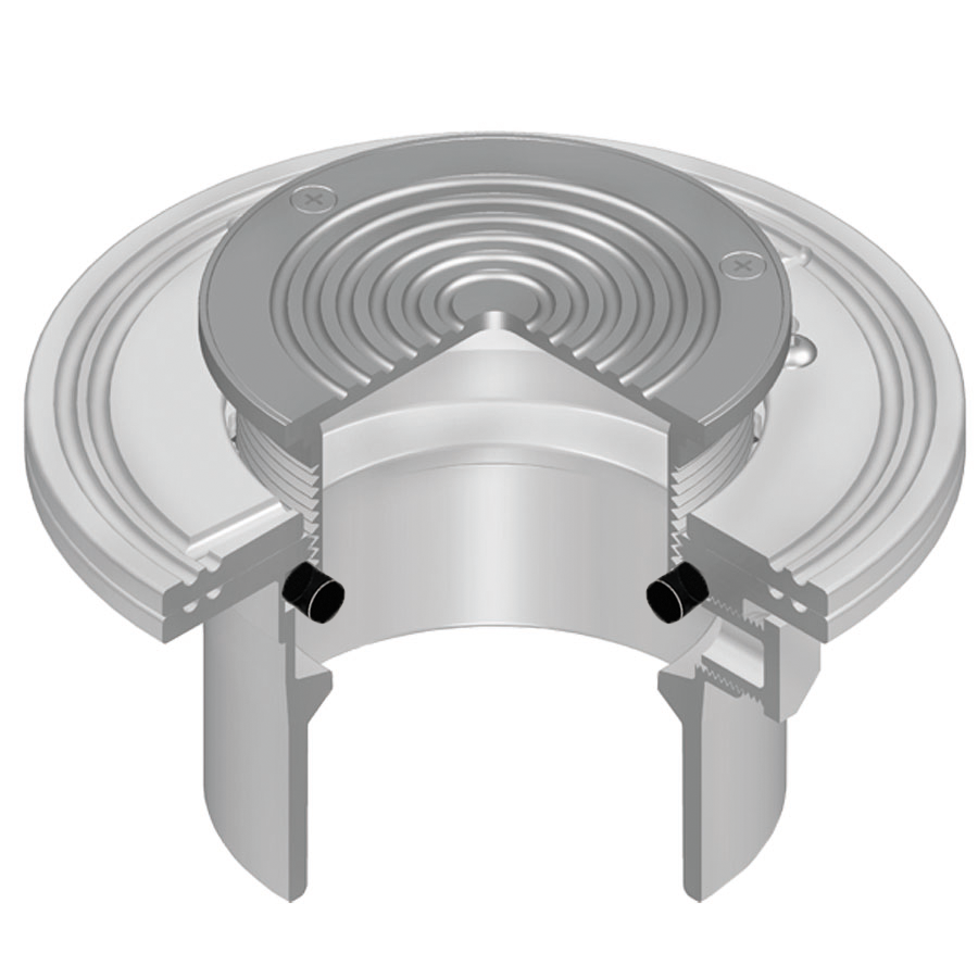 Floor Cleanout w/Stainless Steel Adjustable Round Top, Solid Access Cover & Membrane Collar