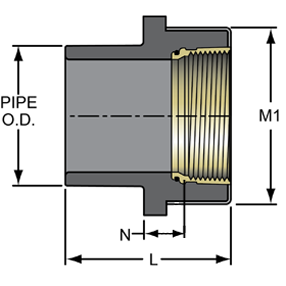 Female Spigot Adapter - Brass Transition