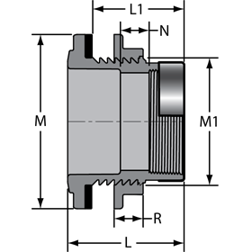 Tank Adapters, CPVC New Style Special Reinforced (SR) Threaded with Neoprene Gaskets