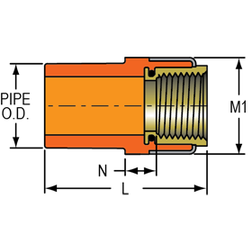 Spigot Female Adapter - Brass Thread Insert Style