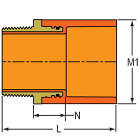 Transition Male Adapter  with Brass Thread