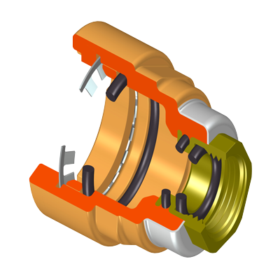 GripLoc™ TorqueSafe™ Female Sprinkler Head Adapter -  Gasket Sealed Brass Thread Insert Style