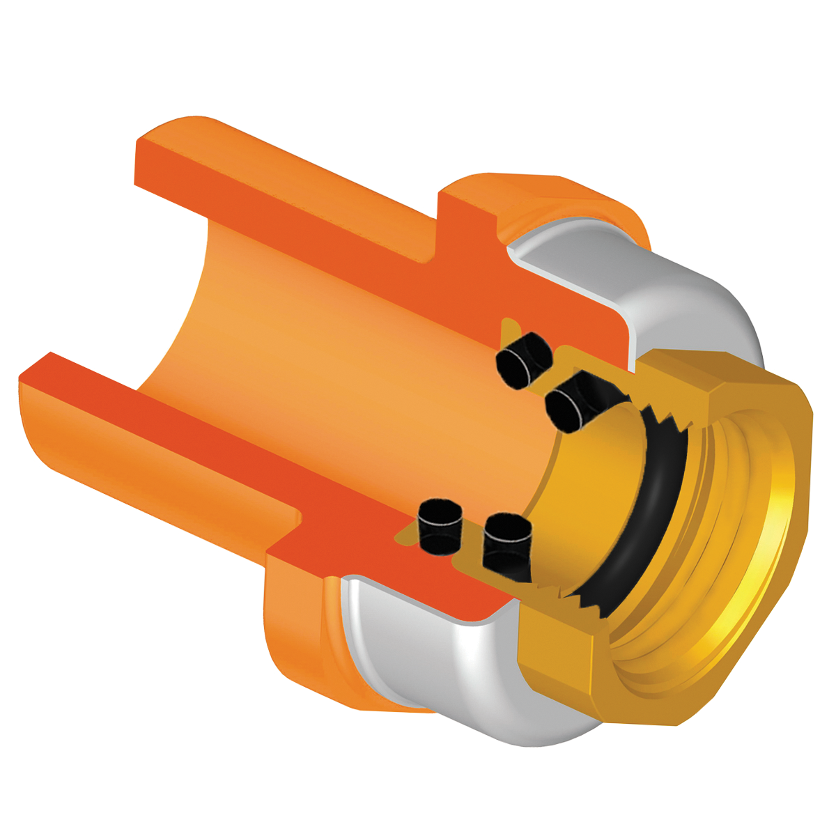 TorqueSafe™ Female Spigot Sprinkler Head Adapters -  Gasket Sealed Brass Thread Insert Style